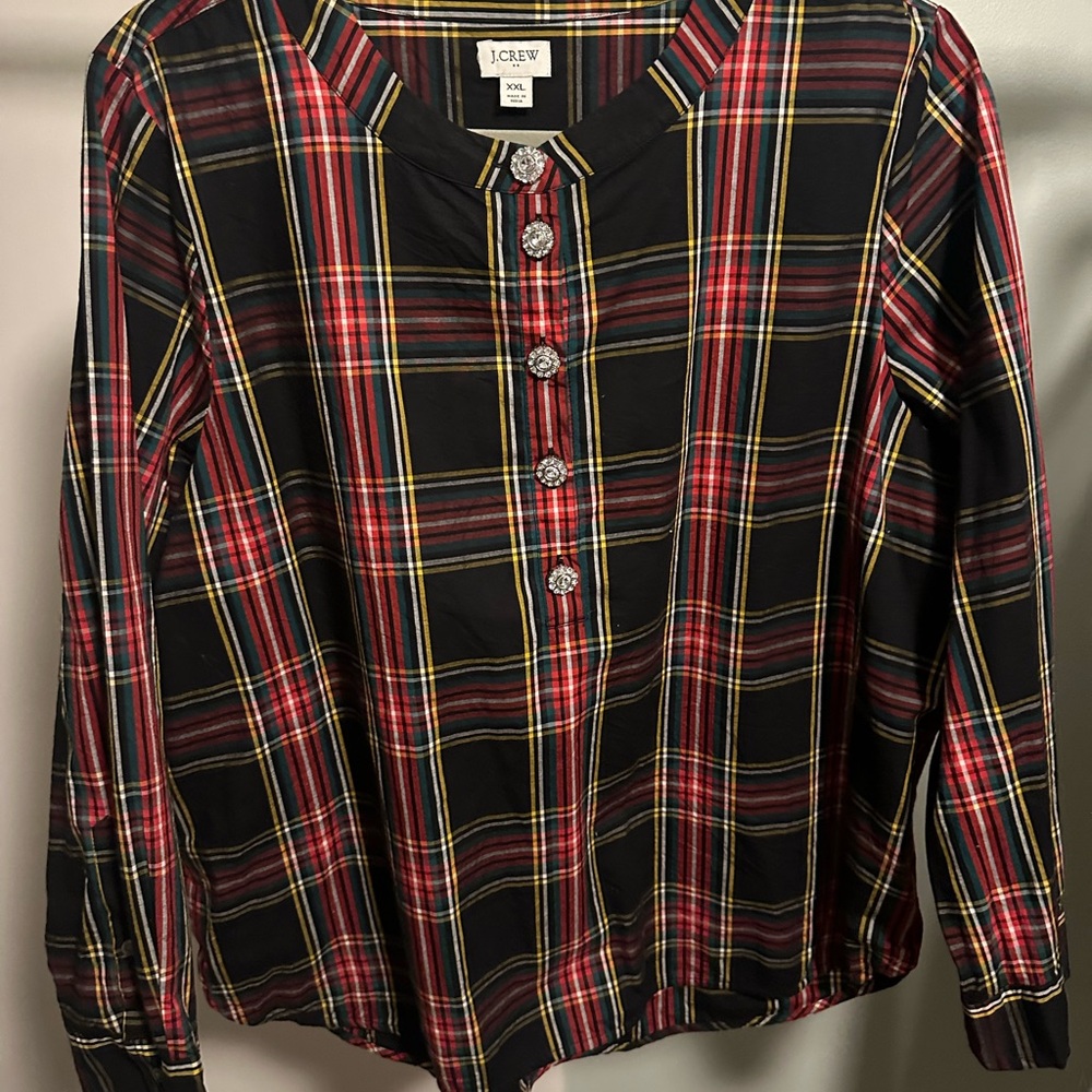 J. Crew Plaid Blouse
